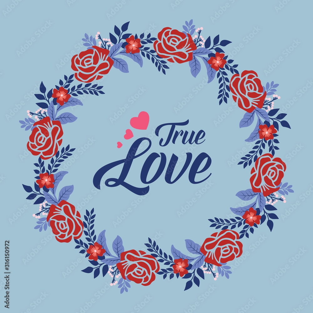 The beauty of leaf and red flower frame, for cute true love greeting card wallpaper design. Vector The beauty of leaf and red flower frame, for cute true love greeting card wallpaper design. Vector