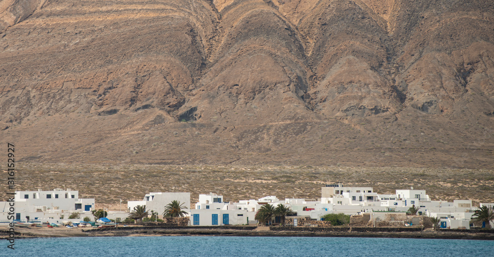 view of la graciosa island from the ocean