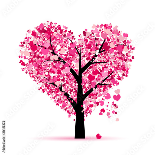 Love tree. Valentines day card for your design