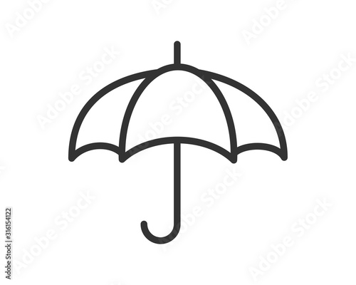 Umbrella icon vector. Rain protection. Concept for insurance company. Black and white silhouette flat design
