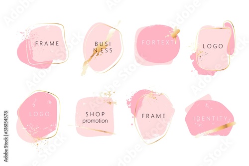 Abstract hand drawn modern composition for text. Grunge textured design elements for logo, branding, card, invitation.