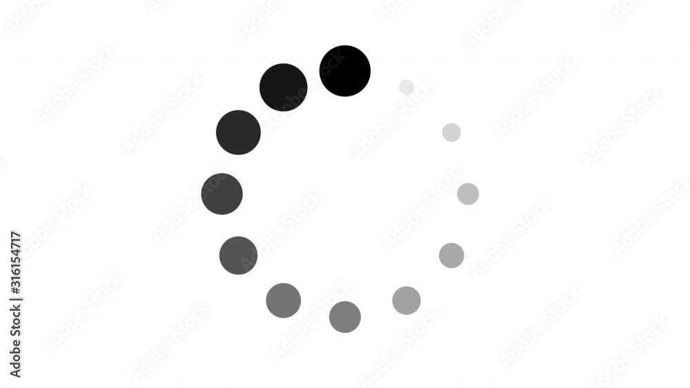 animation - loading circle icon on white background. 4K video