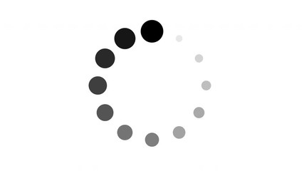 animation - loading circle icon on white background. 4K video