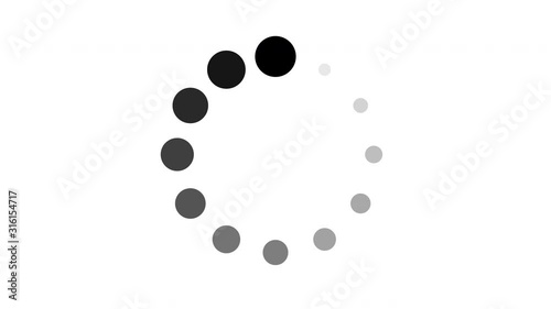 animation - loading circle icon on white background. 4K video photo