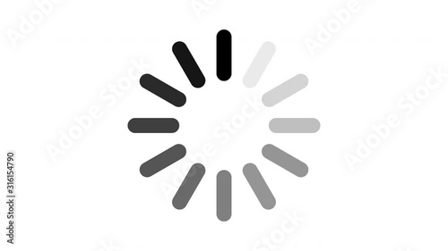 animation - loading circle icon on white background. 4K video photo
