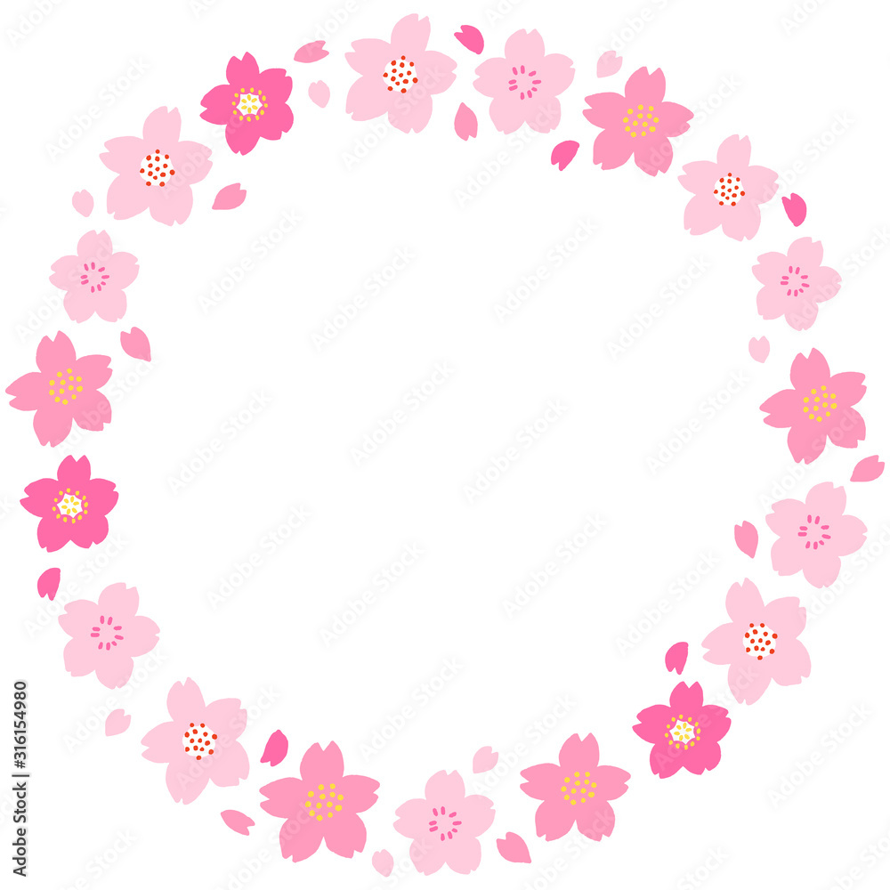 桜のフレーム　円形