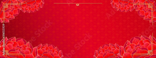 Happy Chinese New Year 2020, lunar year of the rat, red template background