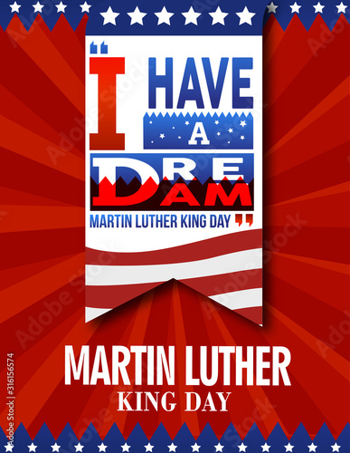 Typography design and Illustration Of Martin luther king day banner layout design, vector illustration