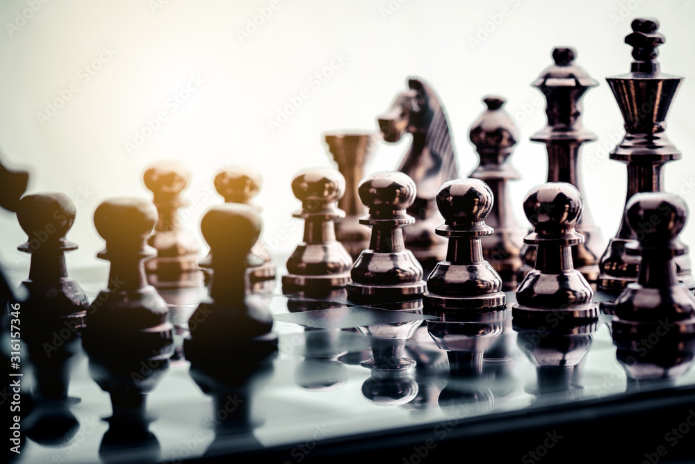 chess board game for ideas and competition and strategy, business success concept chess board game for ideas and competition and strategy, business success concept