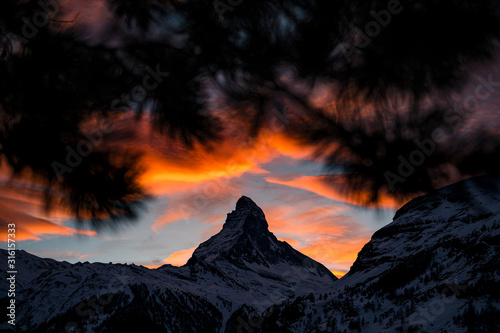 Zermatt in Switzerland on a wonderful sunset © schame87
