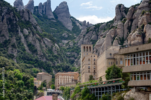 View of Montserrat monastery near Barcelona, Catalonia, Spain.