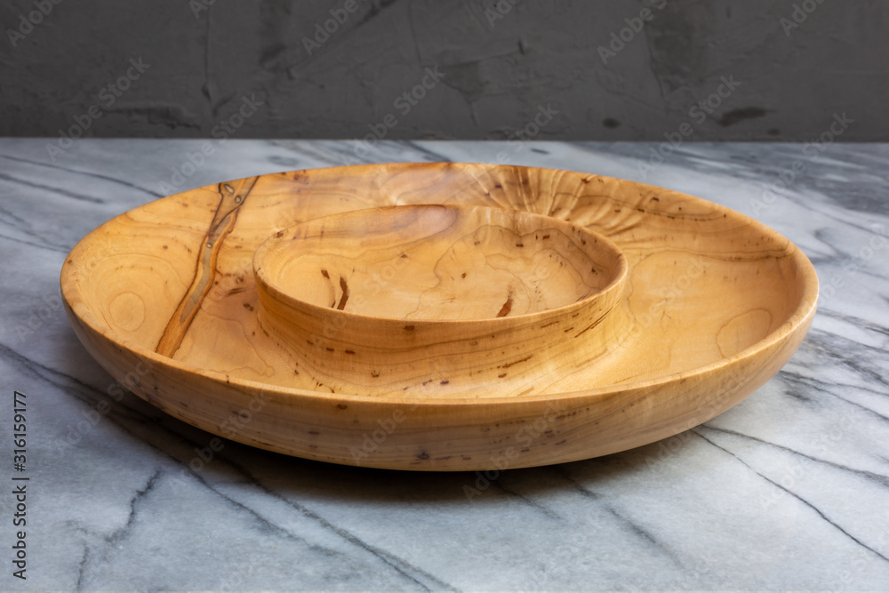 Wormy Maple wood serving bowl