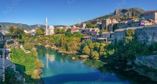 Bosnia Herzegovina, View of the old city of Mostar.