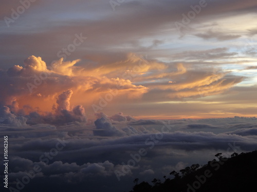 sunset in the mountains