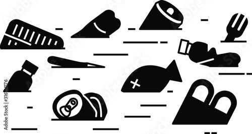 Environmental and ecological problem of nature. Vector illustration