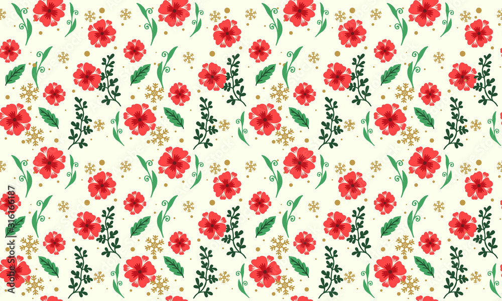 Elegant Christmas flower pattern Background, with unique and seamless red rose flower design. Elegant Christmas flower pattern Background, with unique and seamless red rose flower design.