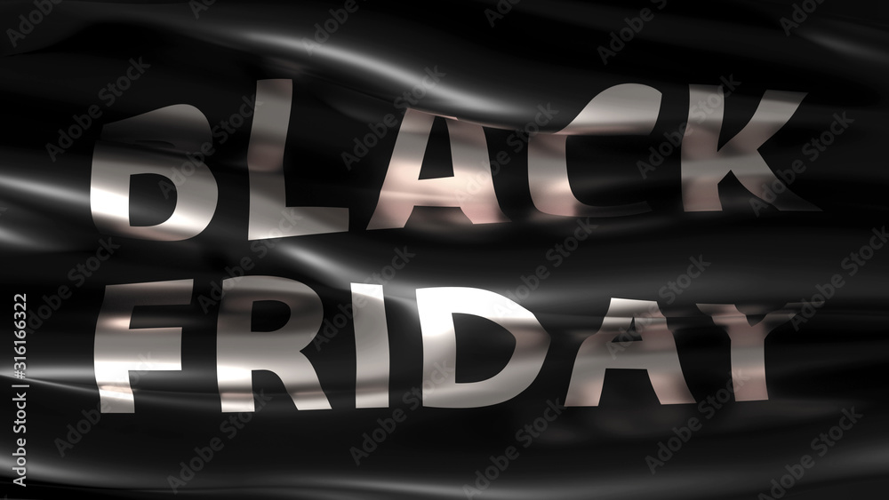 Beautiful black luxury flag with a golden congratulation. 3d illustration, 3d rendering. Beautiful black luxury flag with a golden congratulation. 3d illustration, 3d rendering.