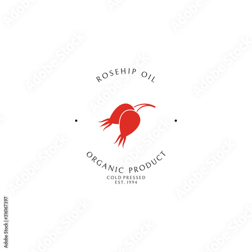 Rosehip oil. Logo template