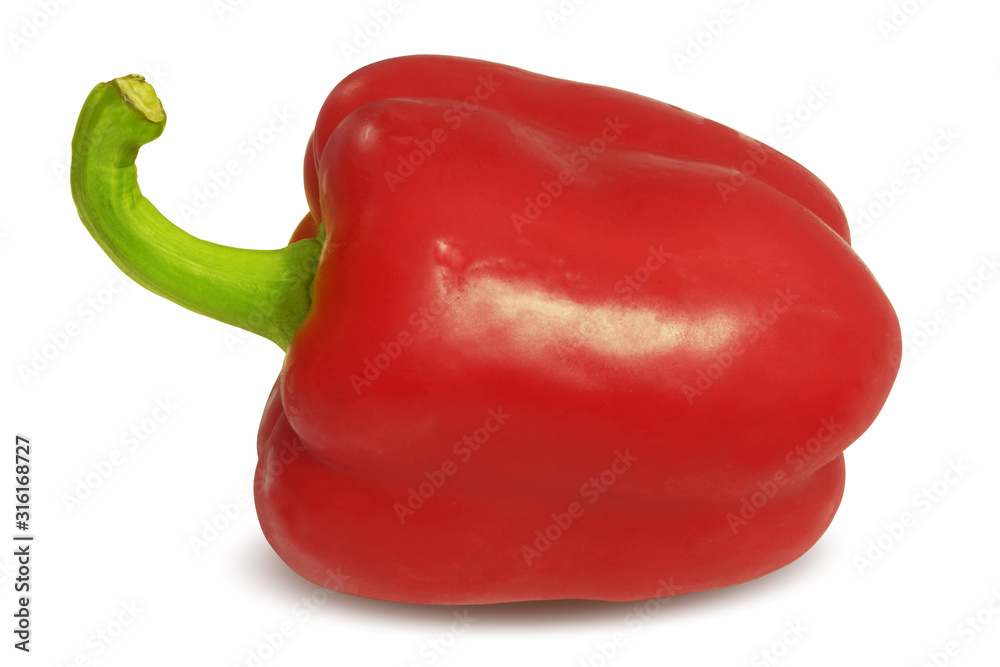 Paprika or Red Sweet Pepper Isolated on White, Full Depth of Field Paprika or Red Sweet Pepper Isolated on White, Full Depth of Field