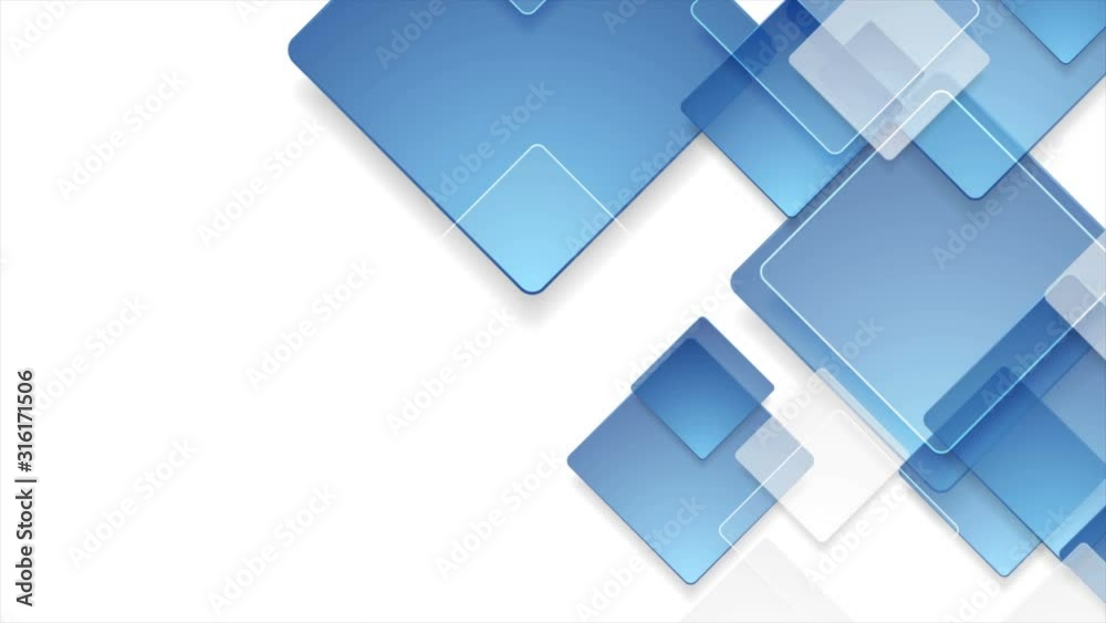 Abstract grey and blue tech geometric glossy squares motion background. Seamless loop. Video animation Ultra HD 4K 3840x2160
