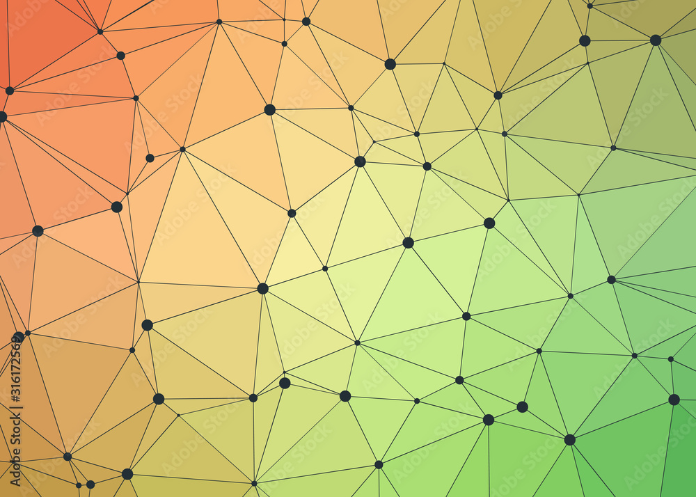 Fototapeta premium Abstract Low Polygon gradient Generative Art background illustration