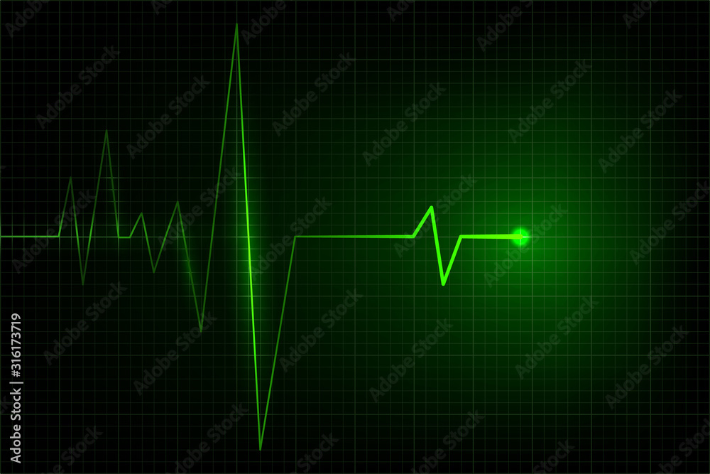Creative illustration of heart line cardiogram isolated on background. Vector