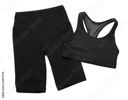 фотографія New stylish sportswear isolated on white, top view