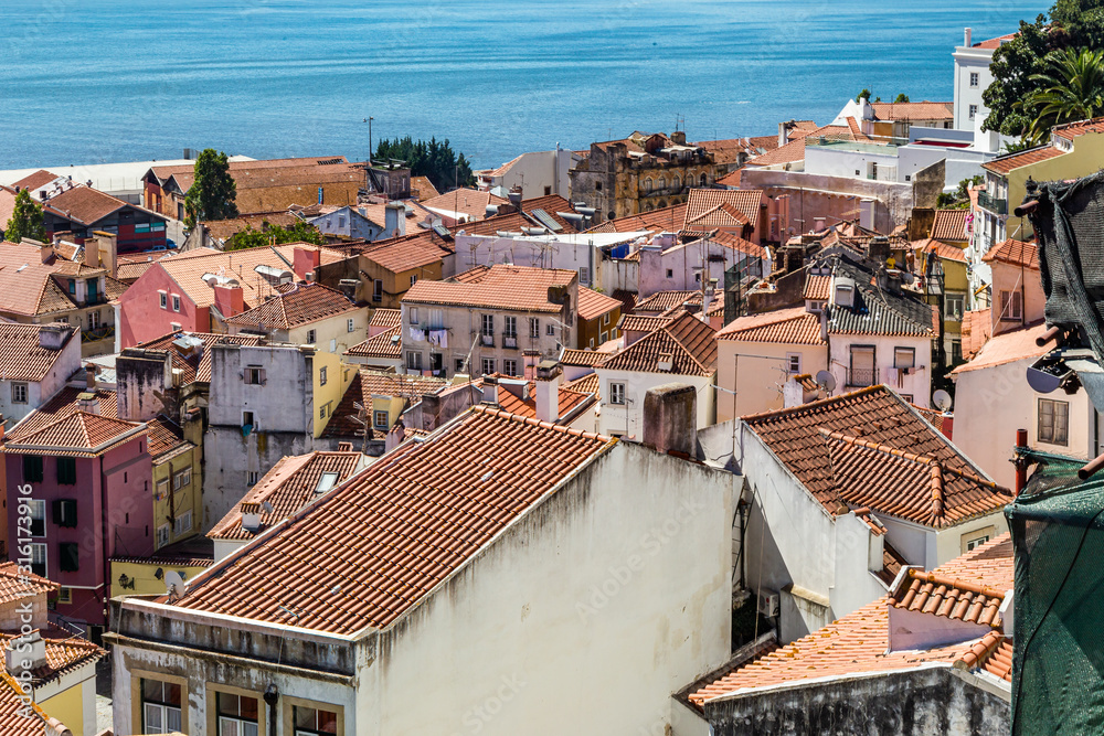 Roofs of an old district of Lisbon