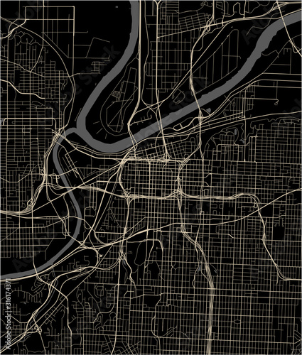 map of the city of Kansas City, USA