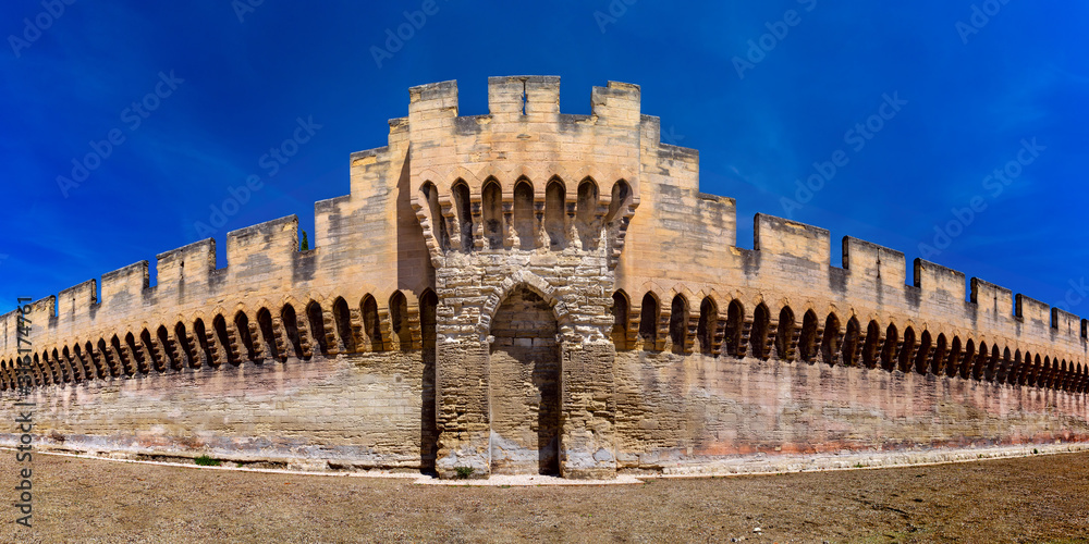 Famous medieval city walls of Avignon, Provence, southern France