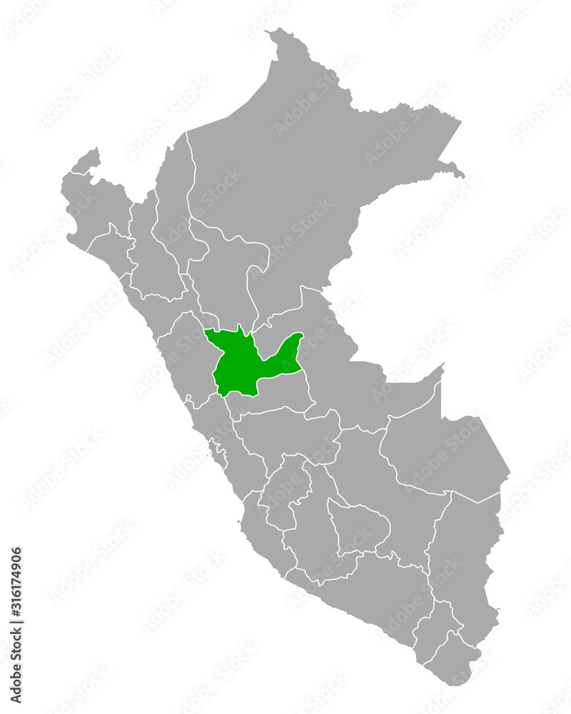 Karte von Huanuco in Peru