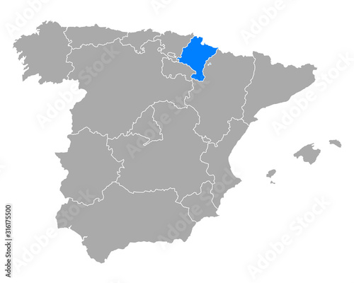 Karte von Navarra in Spanien