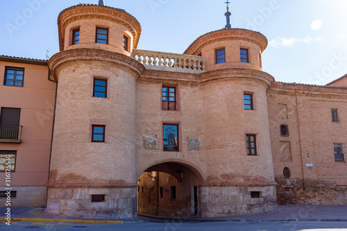 View of the door of Terrer gateway to the historic center of Calatayud, Aragon, Spain photo