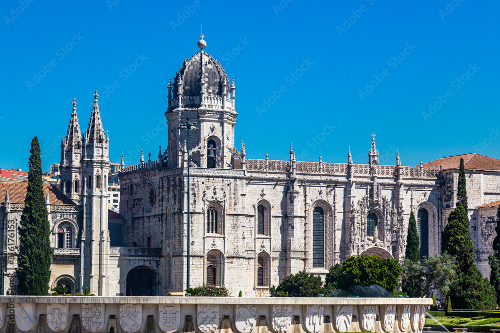 Dome of the Jerónimos Monastery or Hieronymites Monastery, a former monastery of the Order of Saint Jerome near the Tagus river in Belém, in Lisbon, Portugal