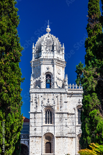 Dome of the Jerónimos Monastery or Hieronymites Monastery, a former monastery of the Order of Saint Jerome near the Tagus river in Belém, in Lisbon, Portugal