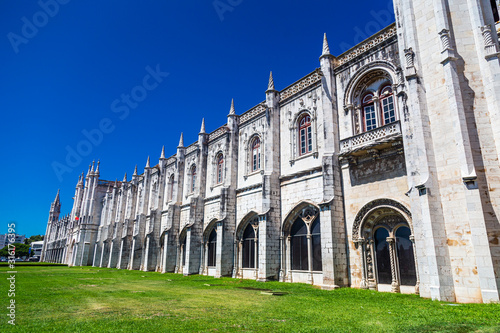The Jeronimos Monastery or Hieronymites Monastery, a former monastery of the Order of Saint Jerome near the Tagus river in the parish of Belem, in Lisbon, Portugal