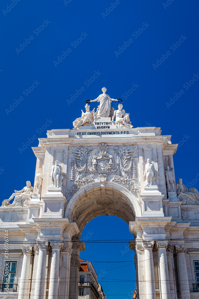 Arch of Triumph on the Commerce square in Lisbon