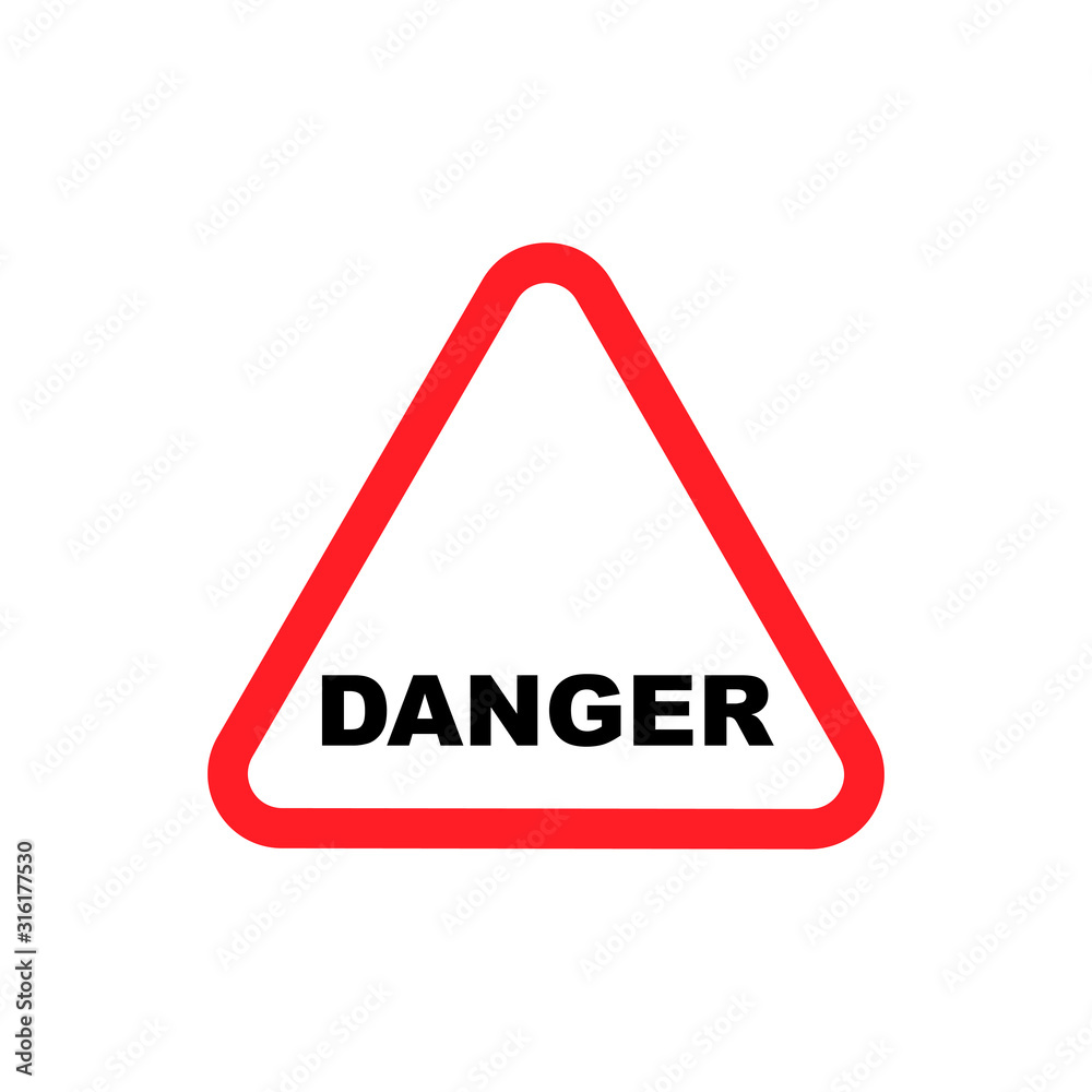 Danger flat vector icon isolated on a white background. Danger flat vector icon isolated on a white background.