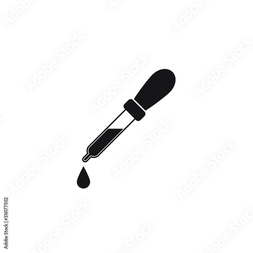 Dropper icon. Dropper vector flat pictogram illustration isolated on white background.