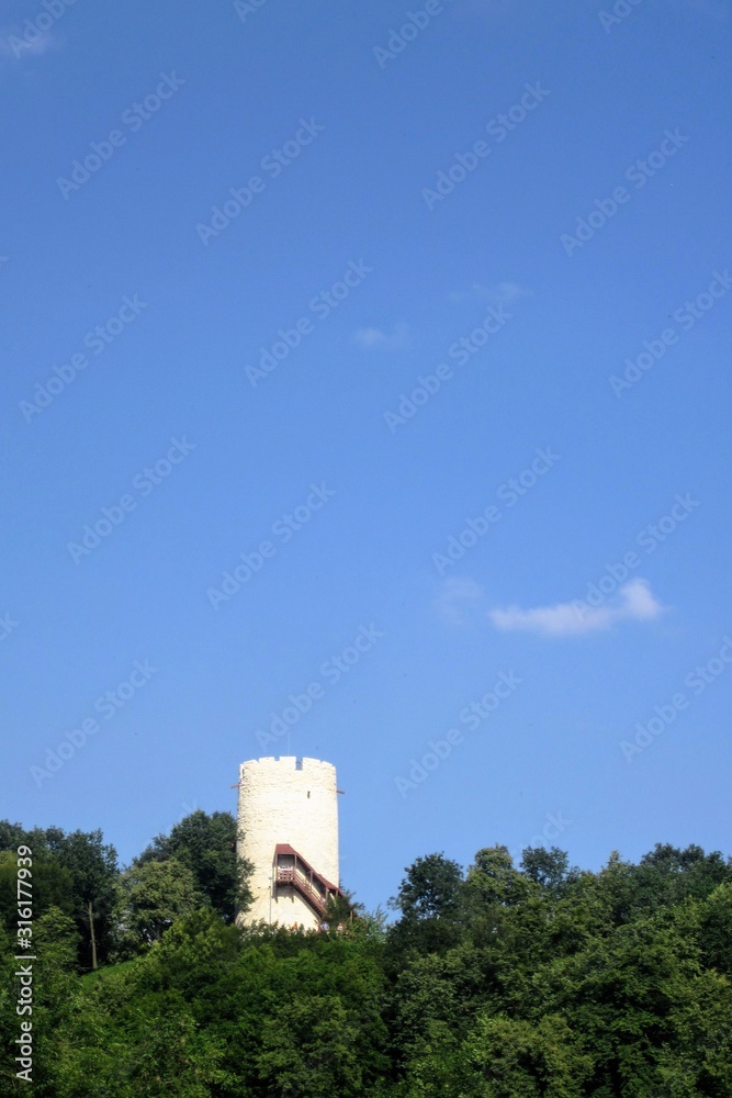 Tower of the castle in Kazimierz Dolny on the Vistula river, Poland, Europe Tower of the castle in Kazimierz Dolny on the Vistula river, Poland, Europe