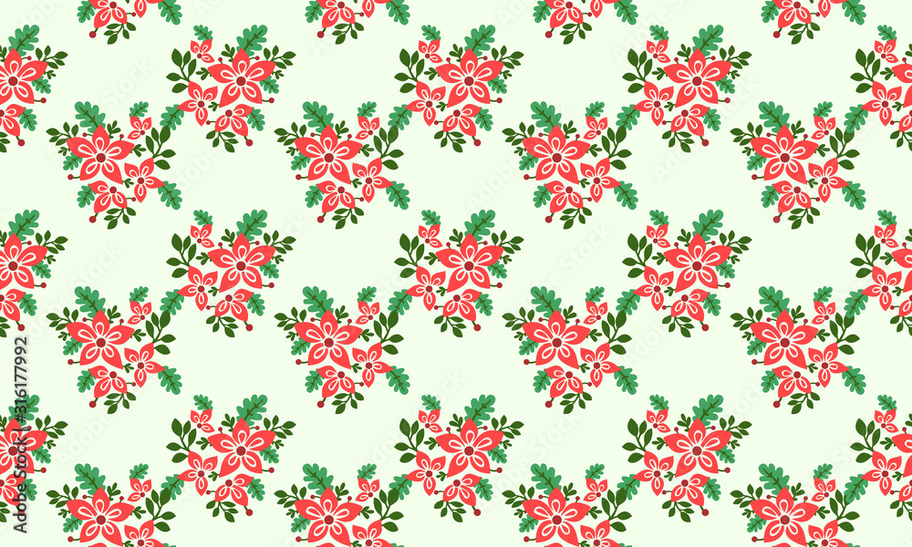 Red flower background for Romantic Christmas, with elegant leaf and flower design concept. Red flower background for Romantic Christmas, with elegant leaf and flower design concept.