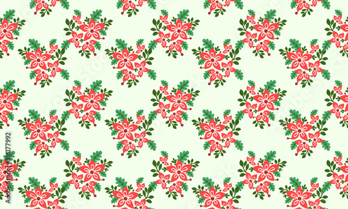 Wallpaper Mural Red flower background for Romantic Christmas, with elegant leaf and flower design concept. Torontodigital.ca