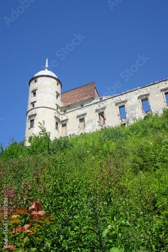 Janowiec Castle ruins. Renaissance castle built in 1508-1526 on the high Vistula embankment in Janowiec, near Kazimierz Dolny, Poland, Europe