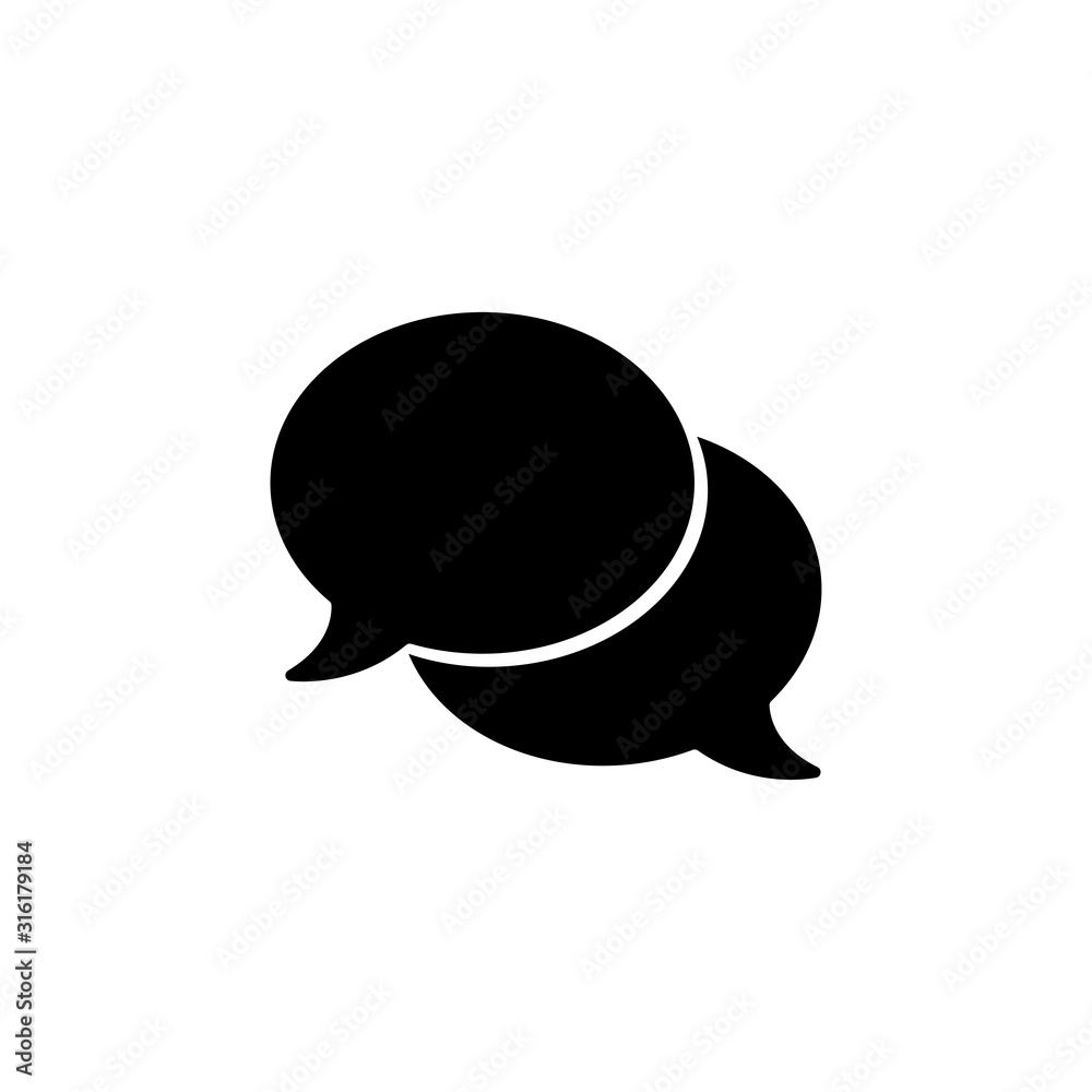 Speech bubble flat vector icon isolated on a white background. Speech bubble flat vector icon isolated on a white background.