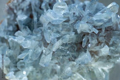 Celestine mineral texture of crystals