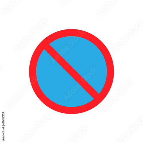 Free Download No parking flat vector icon isolated on a white background.Stop do not enter vector icon. - GFXLoad