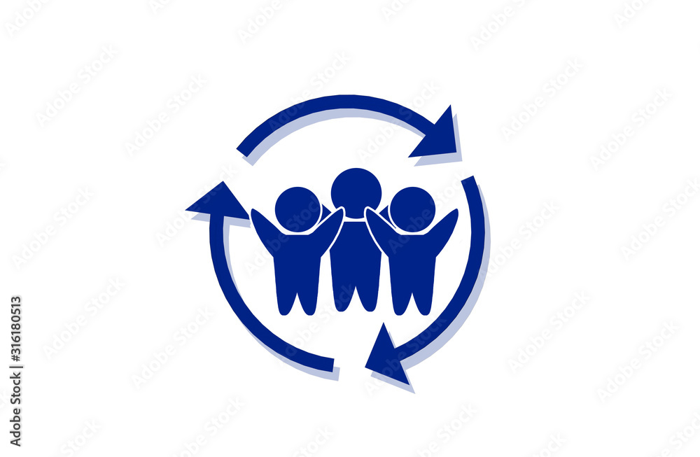 Obraz premium circle of arrows and poeple enclosed