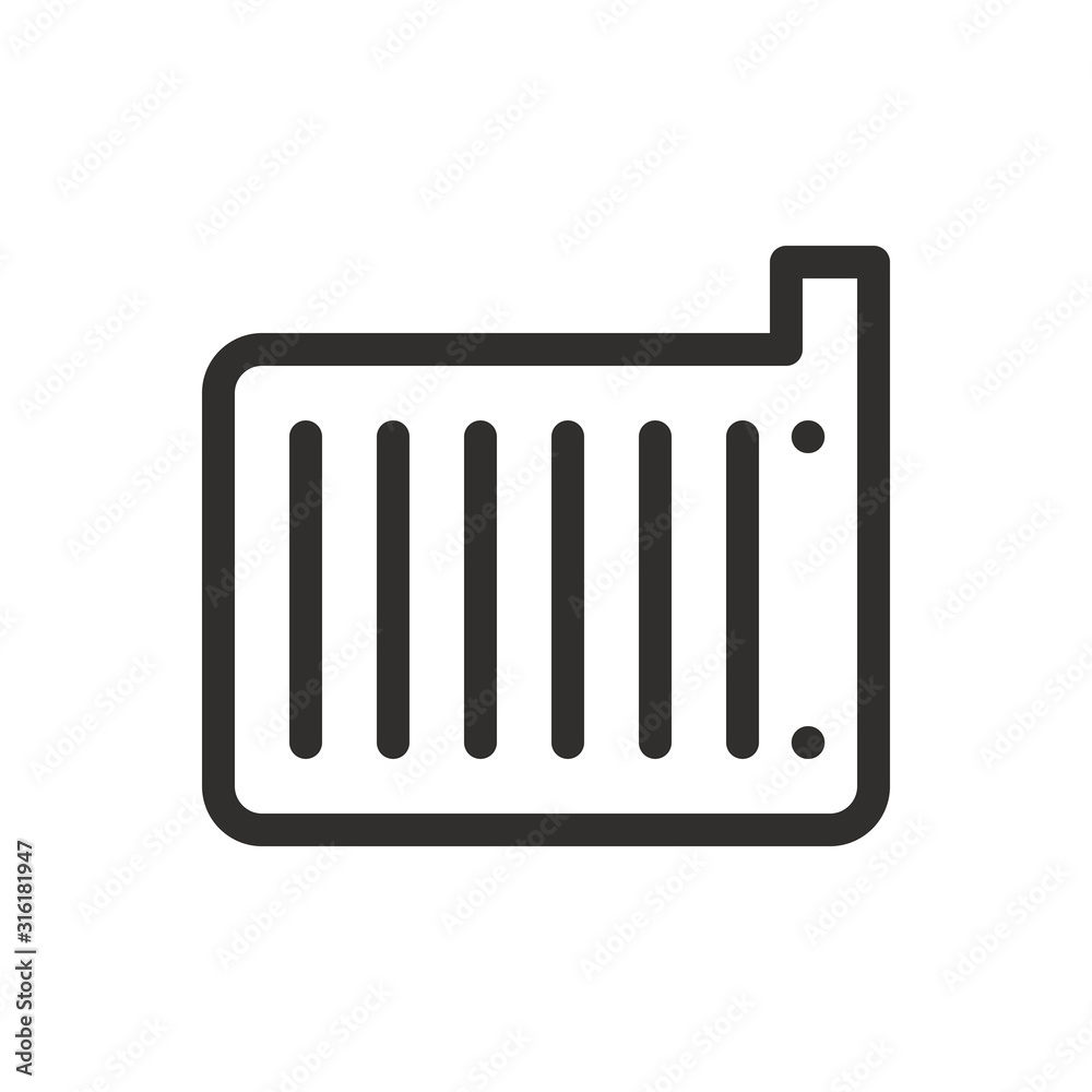 Car radiator isolated icon, car cooling system outline vector icon Car radiator isolated icon, car cooling system outline vector icon