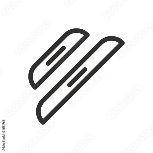 Car thresholds outline icon, door threshold, car door scratch guard protector isolated vector icon