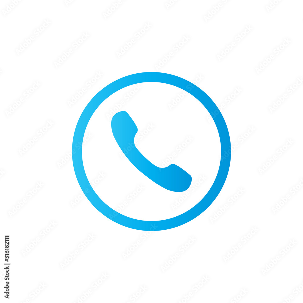 Answer phone flat vector icon isolated on white background. Answer phone flat vector icon isolated on white background.
